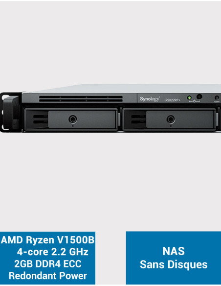 Synology RackStation RS822RP+ Serveur NAS Rack 1U 4 baies (Sans disques)