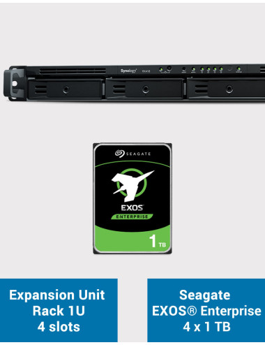 Synology RX418 4-bay expansion unit 1U Rack EXOS Enterprise 4TB (4x1TB)