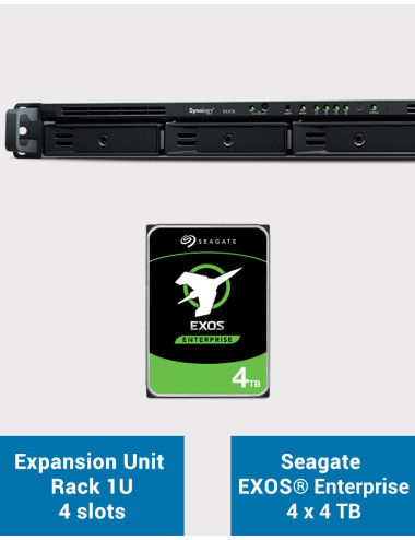 Synology RX418 Unidad de expansión Rack 1U EXOS Enterprise 16TB (4x4TB)