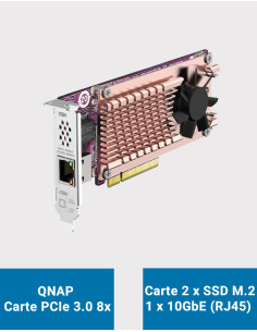QNAP Tarjeta de expansión Dual M.2 2280 PCIe NVMeD y puerto 10GbE