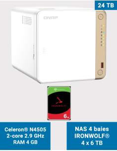 QNAP TS-462 4GB Servidor NAS IRONWOLF 24TB (4x6TB)
