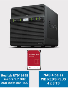 Synology DS423 2GB Servidor NAS WD RED PLUS 32TB (4x8TB)