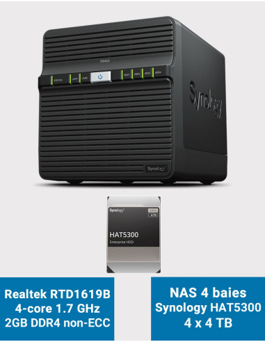 Synology DS423 2GB NAS Server HAT5300 16TB (4x4TB)