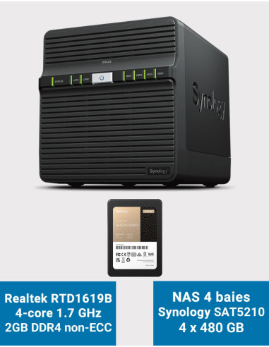 Synology RS819 Serveur NAS WD RED 16To (4x4To) Synology RS819 Serveur NAS WD RED 16To (4x4To)