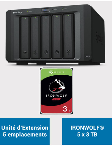 Synology DX517 Unidad de expansión IRONWOLF 15TB (5x3TB)