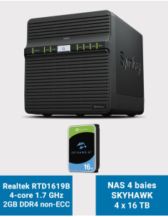 Synology DS423 2GB Servidor NAS SKYHAWK 64TB (4x16TB)