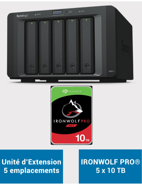 Synology DX517 Unité d'extension IRONWOLF PRO 50To (5x10To)