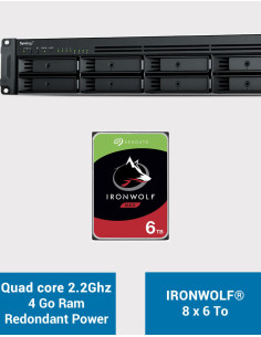 Synology RS1221RP+ Serveur NAS Rack (2 PSU) IRONWOLF 48To (8x6To)