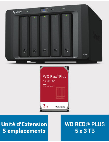 Synology DX517 Unidad de expansión WD RED PLUS 15TB (5x3TB)