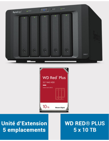 Synology DX517 Unité d'extension WD RED PLUS 50To (5x10To)