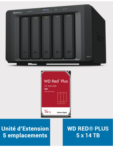 Synology DX517 Unidad de expansión WD RED PLUS 70TB (5x14TB)