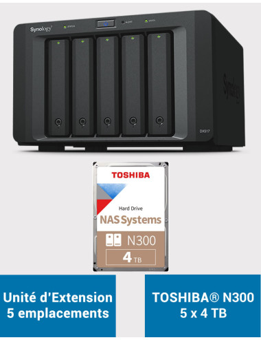Synology DX517 Unidad de expansión Toshiba N300 20TB (5x4TB)