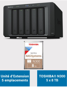 Synology DX517 Unité d'extension Toshiba N300 40To (5x8To)