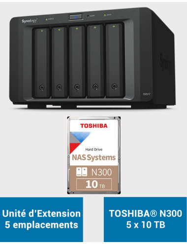 Synology DX517 Expansion Unit Toshiba N300 50TB (5x10TB)