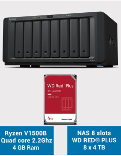 Synology DS1821+ Servidor NAS de 8 bahías WD RED PLUS 32TB (8x4TB)
