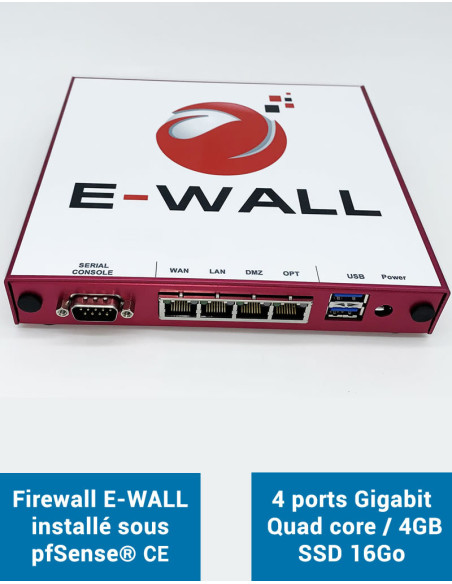 Firewall Appliance AP444 sous pfSense® CE 4 ports 4Go SSD 16Go