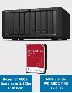 Synology DS1821+ Servidor NAS de 8 bahías WD RED PRO 64TB (8x8TB)