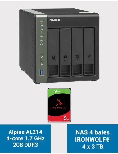 QNAP TS-431KX NAS Server IRONWOLF 12TB (4x3TB)