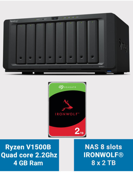 Synology DS1821+ Servidor NAS de 8 bahías IRONWOLF 16TB (8x2TB)
