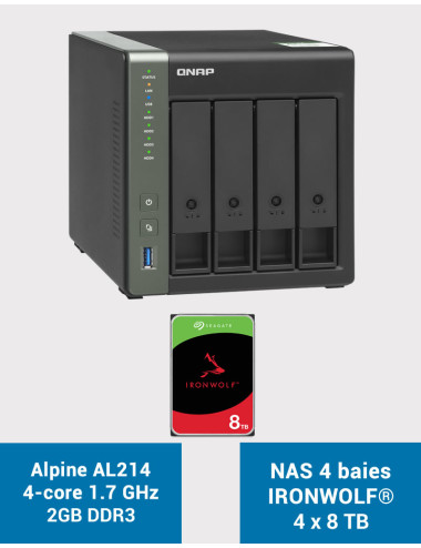 QNAP TS-431KX Serveur NAS IRONWOLF 32To (4x8To)