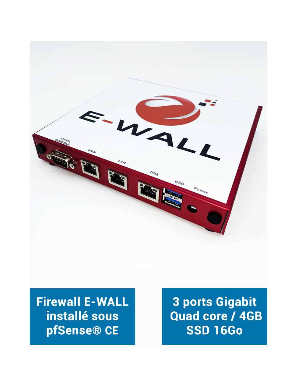 Firewall Appliance AP234 sous pfSense CE 3 ports 4Go SSD 16Go