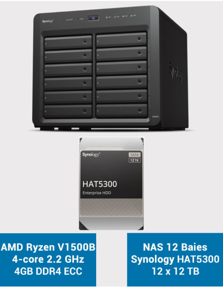 Synology DS2422+ Servidor NAS de 12 bahías HAT5300 144TB (12x12TB)