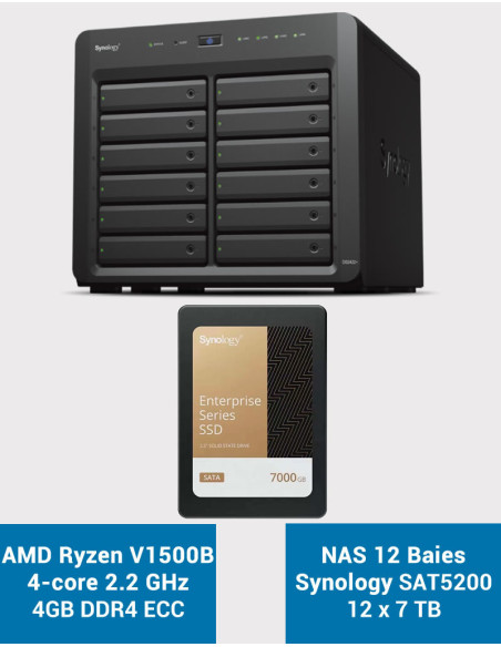 Synology DS2422+ 12-Bay NAS Server SAT5210 84TB (12x7000GB)