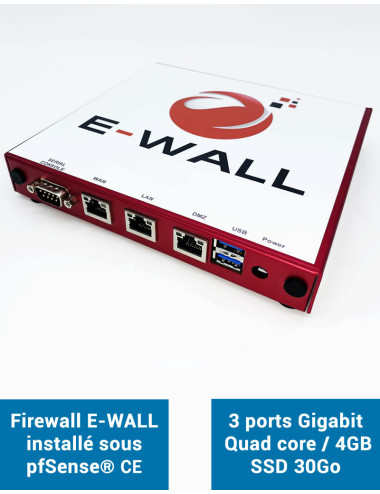 Firewall Appliance AP234 sous pfSense CE 3 ports 4Go SSD 30Go