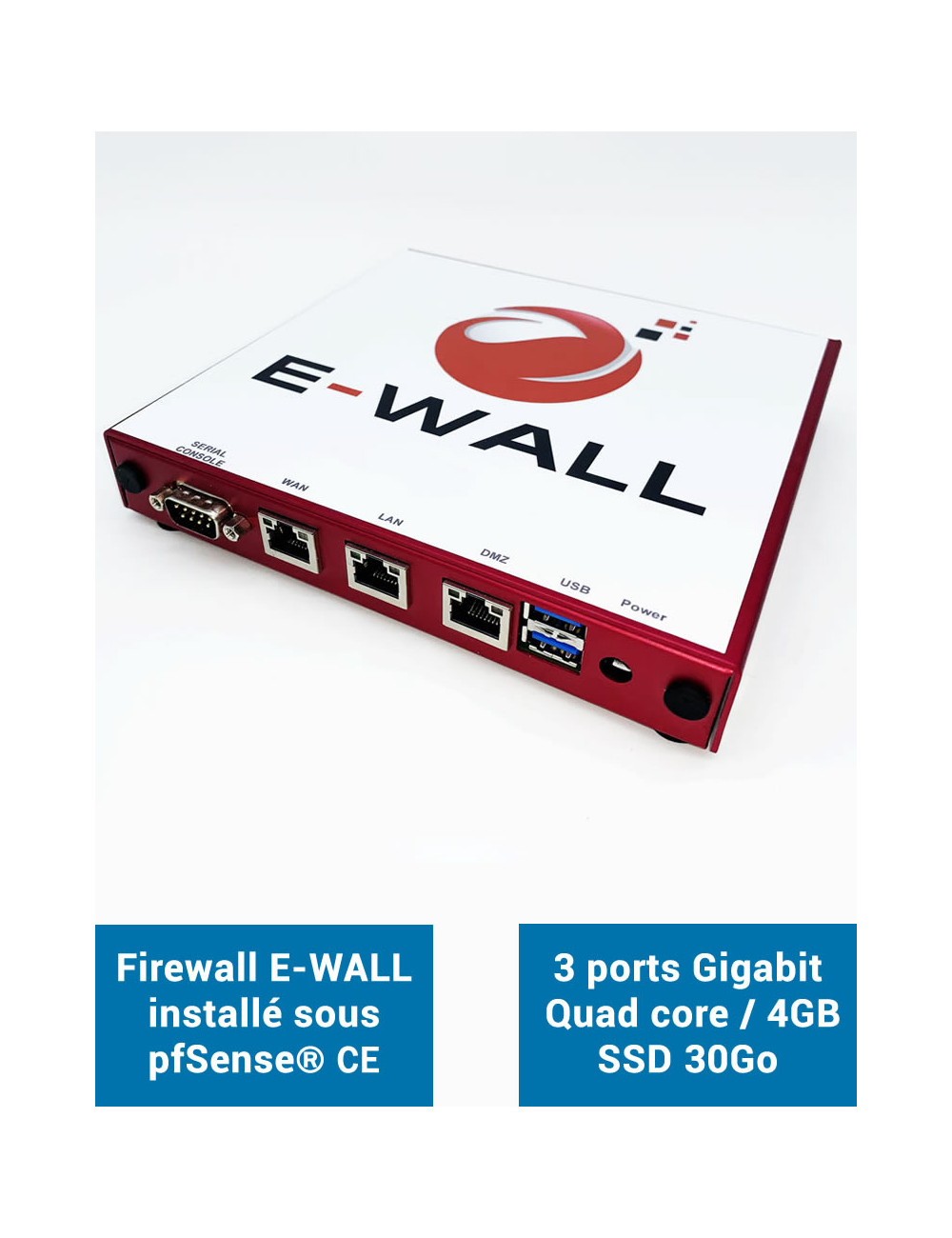 Firewall Appliance AP234 sous pfSense CE 3 ports 4Go SSD 30Go