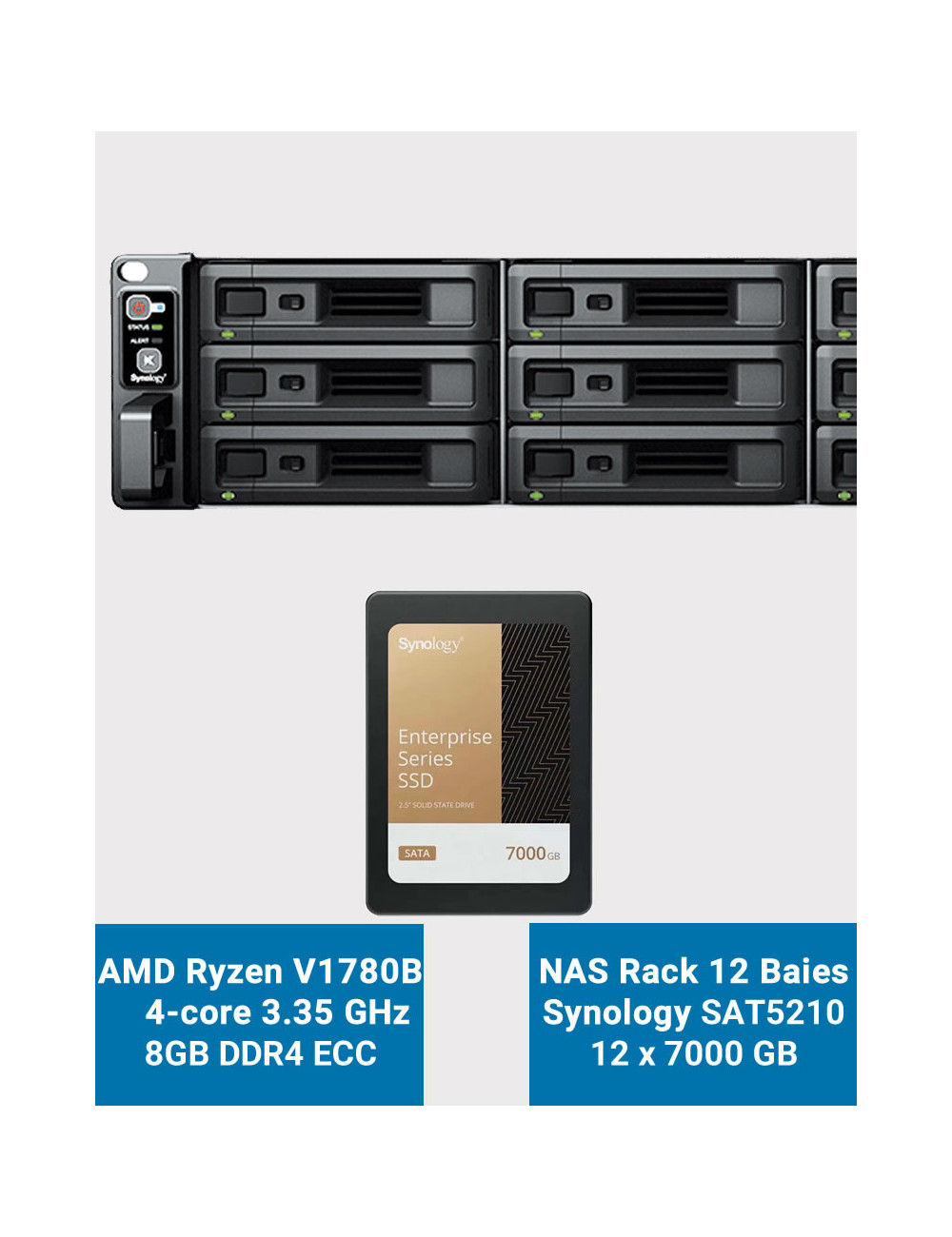 Synology DS220J Serveur NAS WD BLUE 12To (2x6To)