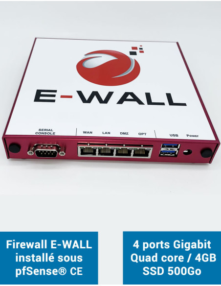 Firewall Appliance AP444 bajo pfSense® CE 4 puertos 4GB SSD 500GB