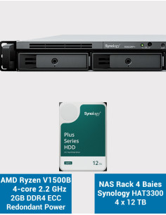 Synology RS822RP+ 2GB NAS Server Rack 1U HAT3300 48TB (4x12TB)