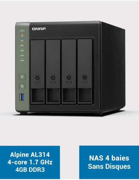 QNAP TS-431X3 Serveur NAS 4 baies (Sans disques)
