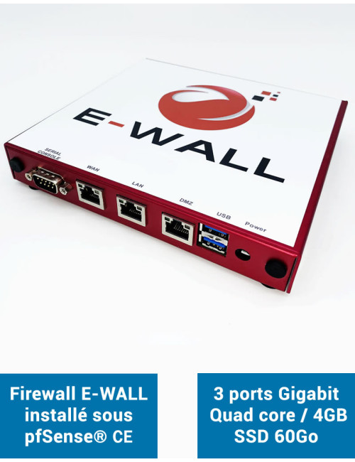 Firewall Appliance AP234 sous pfSense CE 3 ports 4Go SSD 60Go