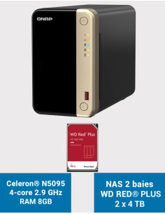 QNAP TS-264 8GB NAS Server 2 bays WD RED PLUS 8TB (2x4TB)