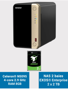 QNAP TS-264 8GB Serveur NAS 2 baies EXOS Enterprise 4To (2x2To)