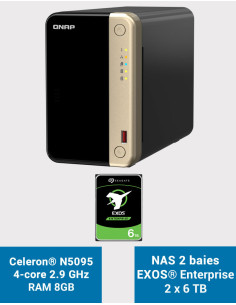QNAP TS-264 8GB NAS Server 2 bays EXOS Enterprise 12TB (2x6TB)