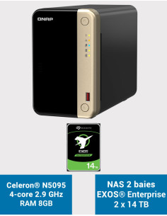 QNAP TS-264 8GB Serveur NAS 2 baies EXOS Enterprise 28To (2x14To)
