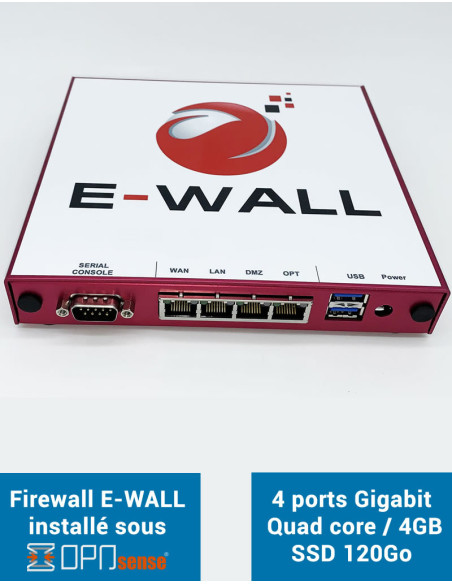 Firewall Appliance AP444 sous OPNsense® 4 ports 4Go SSD 120Go