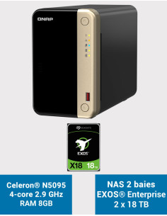 QNAP TS-264 8GB NAS Server 2 bays EXOS Enterprise 36TB (2x18TB)