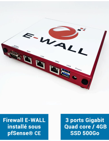 Firewall Appliance AP234 sous pfSense® CE 3 ports 4Go SSD 500Go