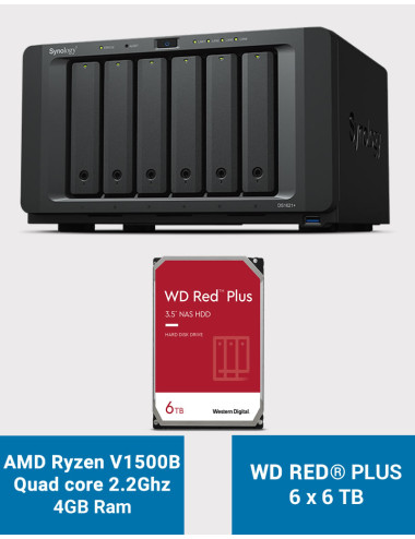Synology DS1621+ NAS Server WD RED PLUS 36TB (6x6TB)