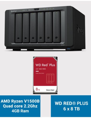 Synology DS1621+ NAS Server WD RED PLUS 48TB (6x8TB)
