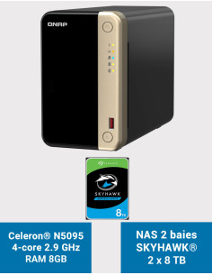 QNAP TS-264 8GB Serveur NAS 2 baies SKYHAWK 16To (2x8To)