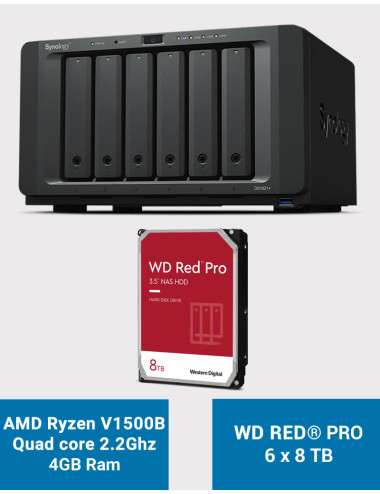 Synology DS1621+ Serveur NAS WD RED PRO 48To (6x8To)