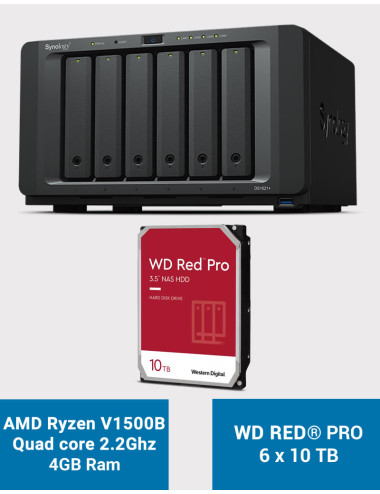 Synology DS1621+ NAS Server WD RED PRO 60TB (6x10TB)