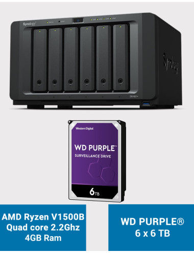Synology DS1621+ Serveur NAS WD PURPLE 36To (6x6To)
