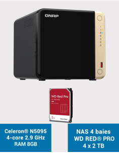 QNAP TS-464 8GB Servidor NAS 4 bahías WD RED PRO 8TB (4x2TB)