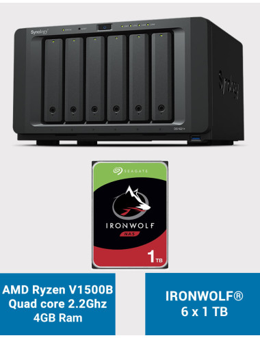 Synology DS1621+ NAS Server IronWolf 6TB (6x1TB)
