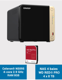 QNAP TS-464 8GB Servidor NAS 4 bahías WD RED PRO 32TB (4x8TB)
